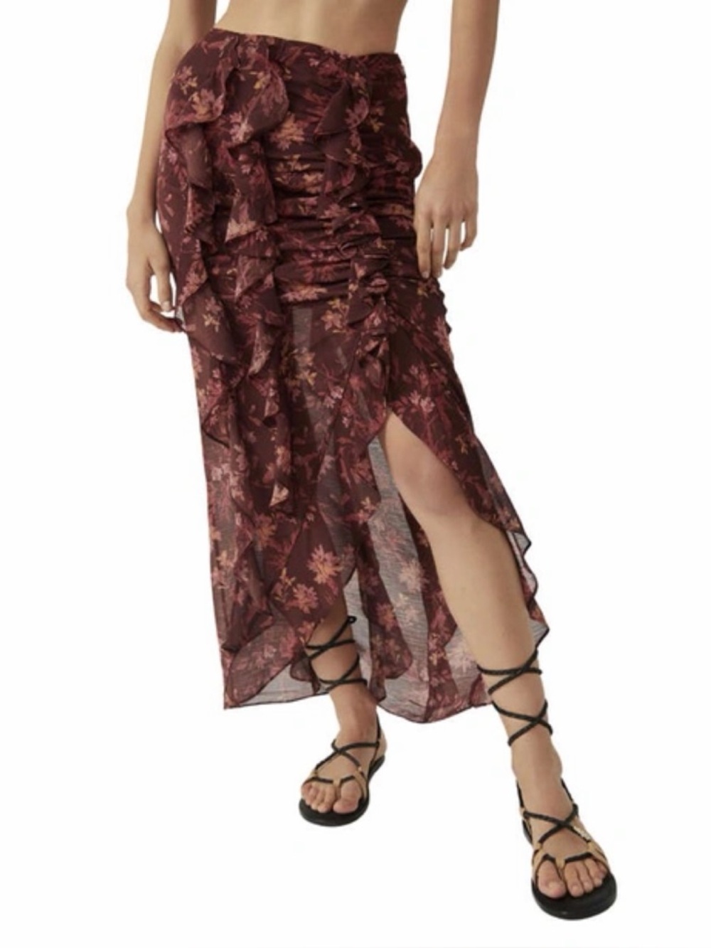 Free People Flounce Around Maxi Skirt in Multi